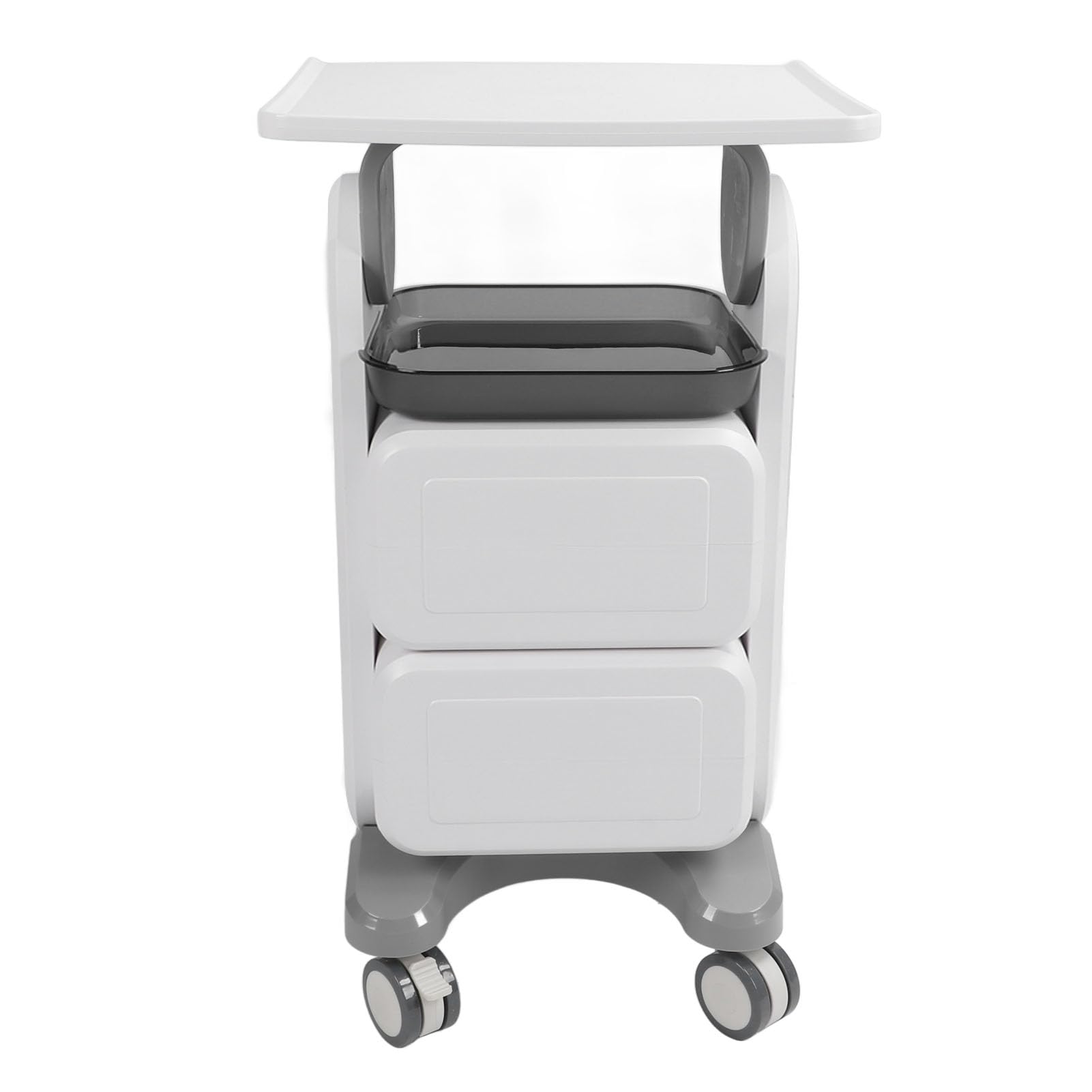 Carrello Medico con 2 Cassetti, Carrello Salone, Carrello Cosmetici, Carrello Salone di Bellezza con Vano Portaoggetti e Carrello Porta Attrezzi con Ruote Universali