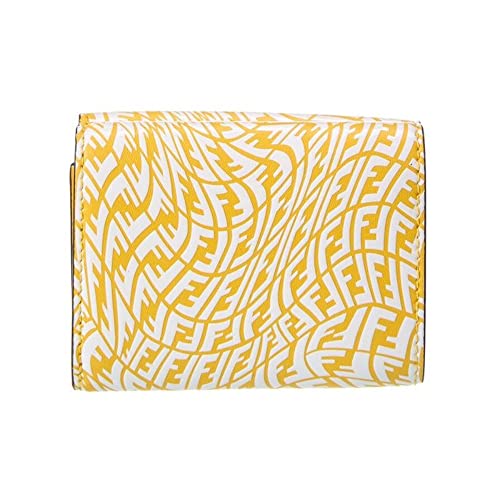 FENDI F is Yellow Leather Vertigo Print Small Trifold Wallet 8M03952