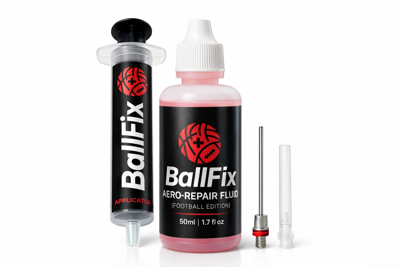 Football Puncture Repair Kit - Advanced Liquid Sealant for Football, Basketball & Volleyball - Fixes Valve & Bladder Leaks Instantly (No Tools Required) Fixes 3 Balls