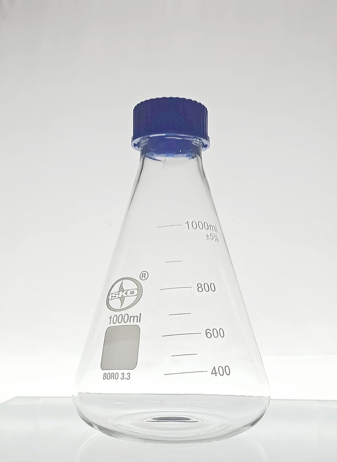 isko ISKO® Set of 2 Conical Flask With Screw Cap (1000ML, Borosilicate Glass)-picture-31