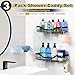 OMAIRA 3-Pack Shower Caddy with Soap Holder, Adhesive Rustproof No-drill Strudy Loading Inside Shower Organizer Shelves Rack Storage Bathroom Organization for Smooth Wall Glass Tile, Black (Large)