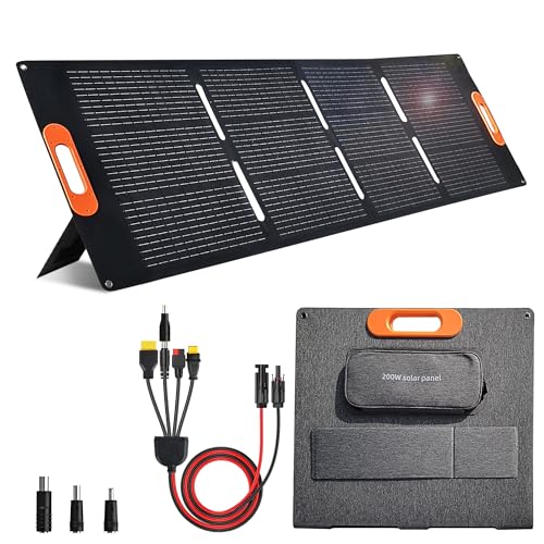 200 Watt Solar Panel 200W Solar Panel for Power Station Generator Charger with MC4 Output 3-in-1 DC Connector 23.5% High Efficiency for Outdoor Camping RV Travel(200W)