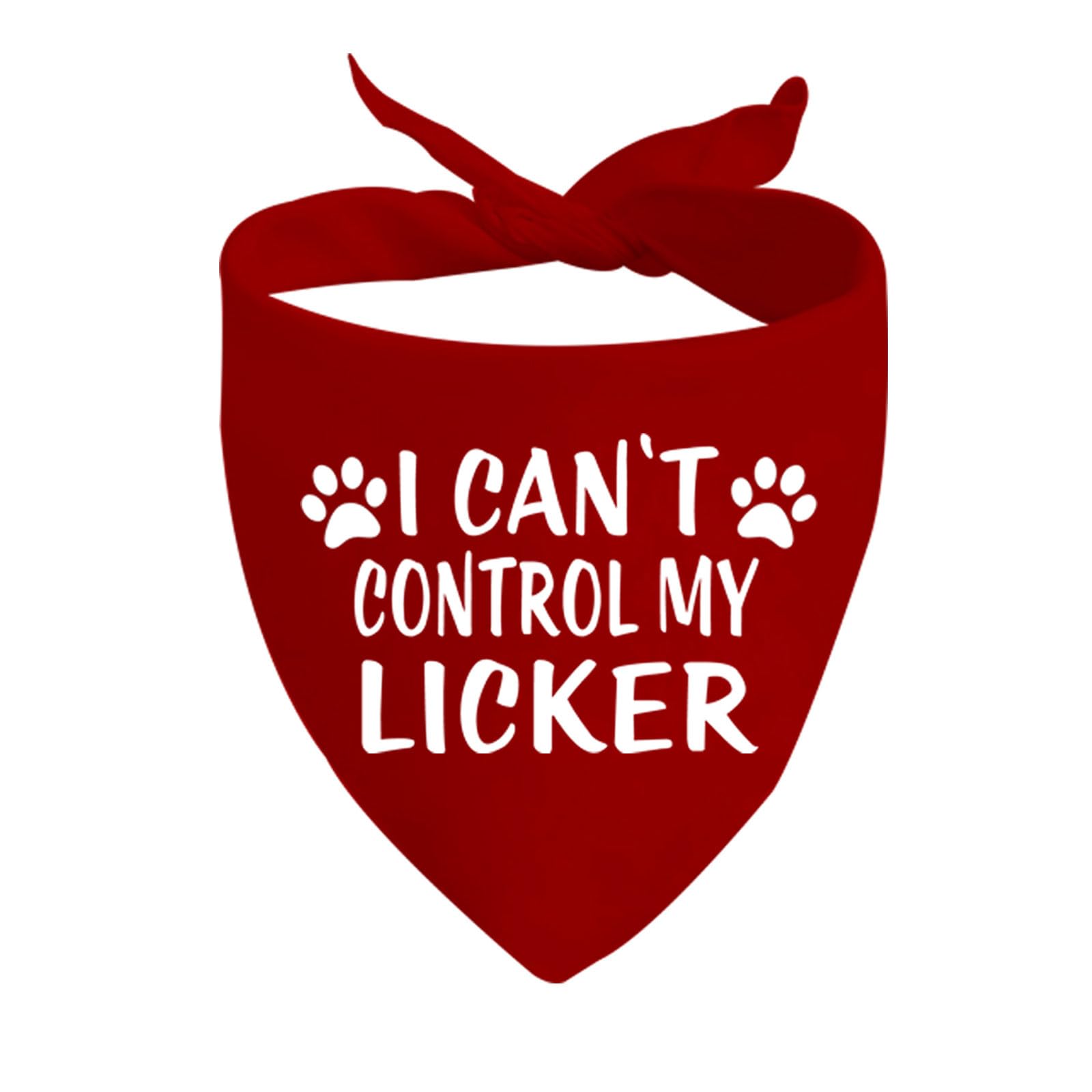 Bandana pour chien inscription blanche écriture I Can't Control My Licker
