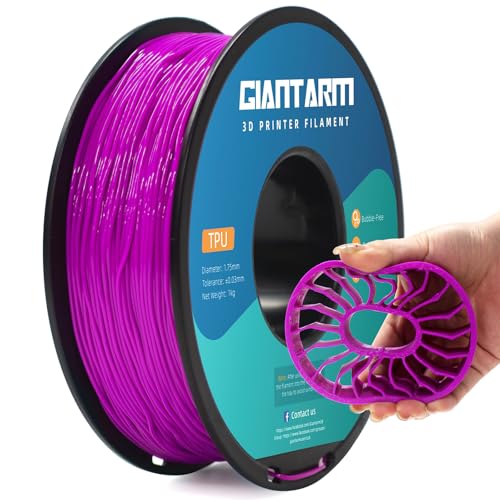 GIANTARM Purple TPU Filament, 95A TPU Filament 1.75mm, Dimensional Accuracy +/- 0.03, Flexible Soft 3D Printer Filament 1kg Spool(2.2 lbs), Vacuum Packaging