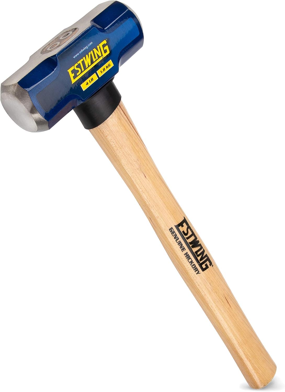 4-Pound Hard Face Sledge Hammer for Demolition / Stake Driving, 50-55 HRC, 16-Inch Hickory Handle, Ergonomic Grip, Durable Construction