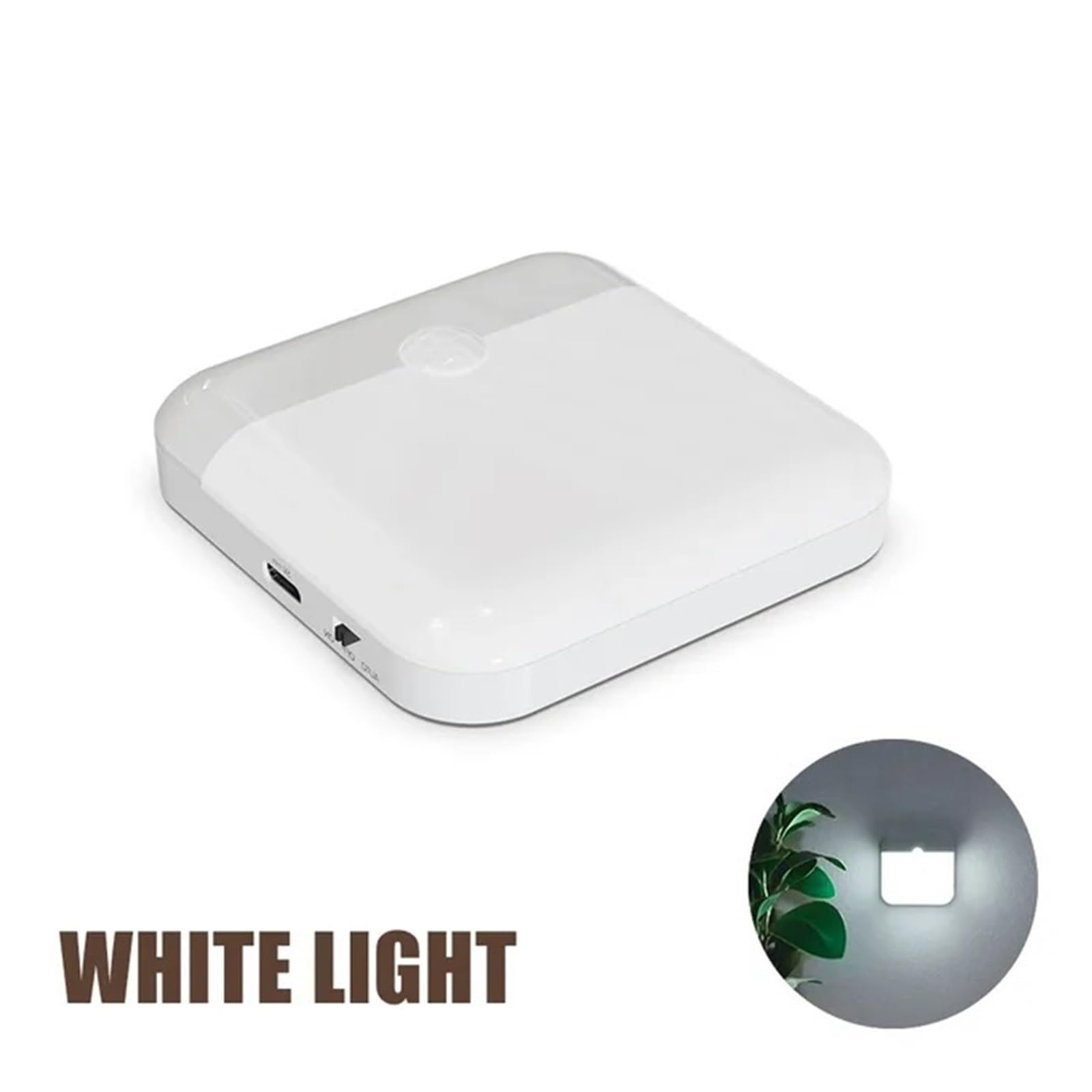 Lampa Z Czujnikiem Ruchu LED Ładowaniem Kwadratowa Do Sypialni, Kuchni, Schodów, Korytarza, Garderoby, Szafki, Oświetlenia Nocnego(4Pcs,Cold White 5600K)