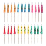 24PCS Mixed Color DIY Party Supplies Cocktail Decoration Wedding Paper Umbrella Sticks Drinks...
