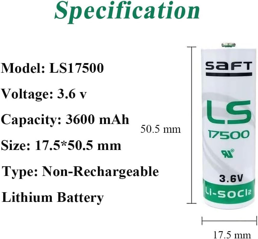Miniatura 2 de XIAOXX (10 unidades) 3.6V 3600mAh LS17500 Reemplazo de batería de litio para medidores de agua CNC, convertidores de frecuencia