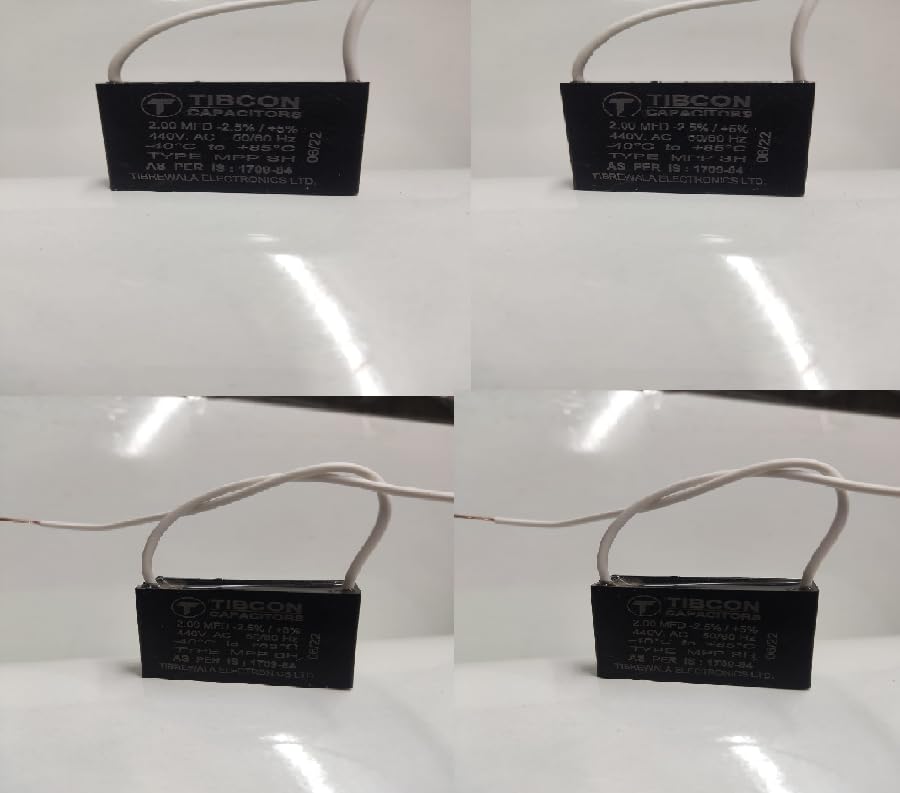 Image of Spinxx 2 MFD 440V Tibcon Capacitor for Ceiling Fan & Mini Cooler Motor (Pack of 10)
