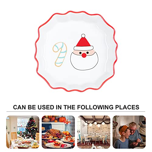 YARNOW Kerst keramische plaat Santa Cookie plaat schattige keramische plaat keramische steak plaat tafelblad diner… - Afbeelding 6