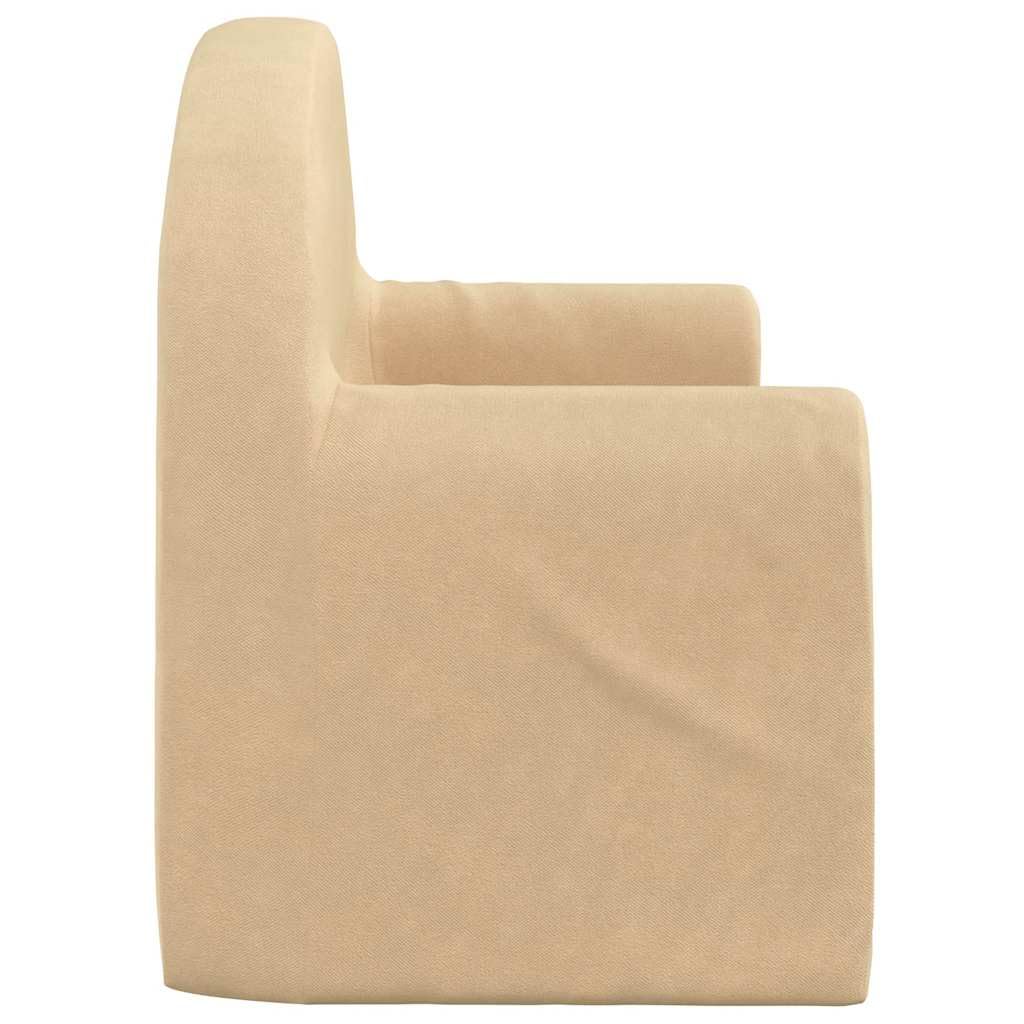vidaXL Kinder-Schlafsofa 2-Sitzer Creme Weicher Plüsch, Kindercouch, Kinderzimmer Couch, Minisofa, Kinderzimmer Sofa, Minicouch, Mini Sofa