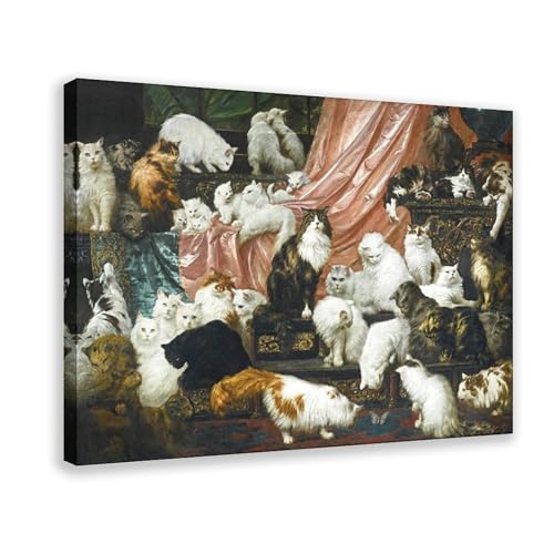 CFIOZYOS My Wife's Lovers by Carl Kahler Cat Painting Canvas Art Poster And Wall Art Picture Print Modern Family Bedroom Decor Posters Frame 12x18inch(30x45cm)