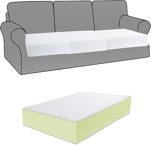 HOMBYS Repuesto de cojín de sofá envuelto con poliéster de alta densidad, con capa de fibra de Dacron, acolchado de cojín de tapicería con funda