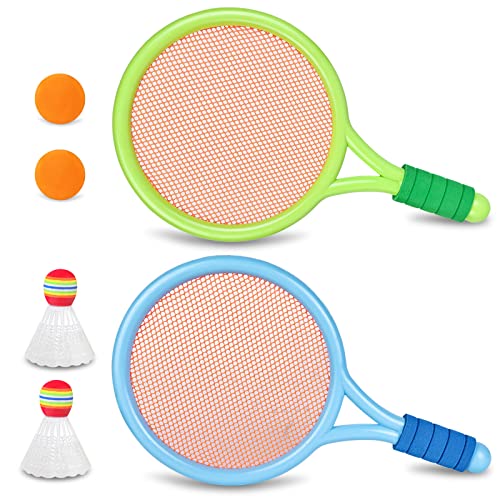 Set con rete e racchette da badminton e tennis completo ideale per il giardino