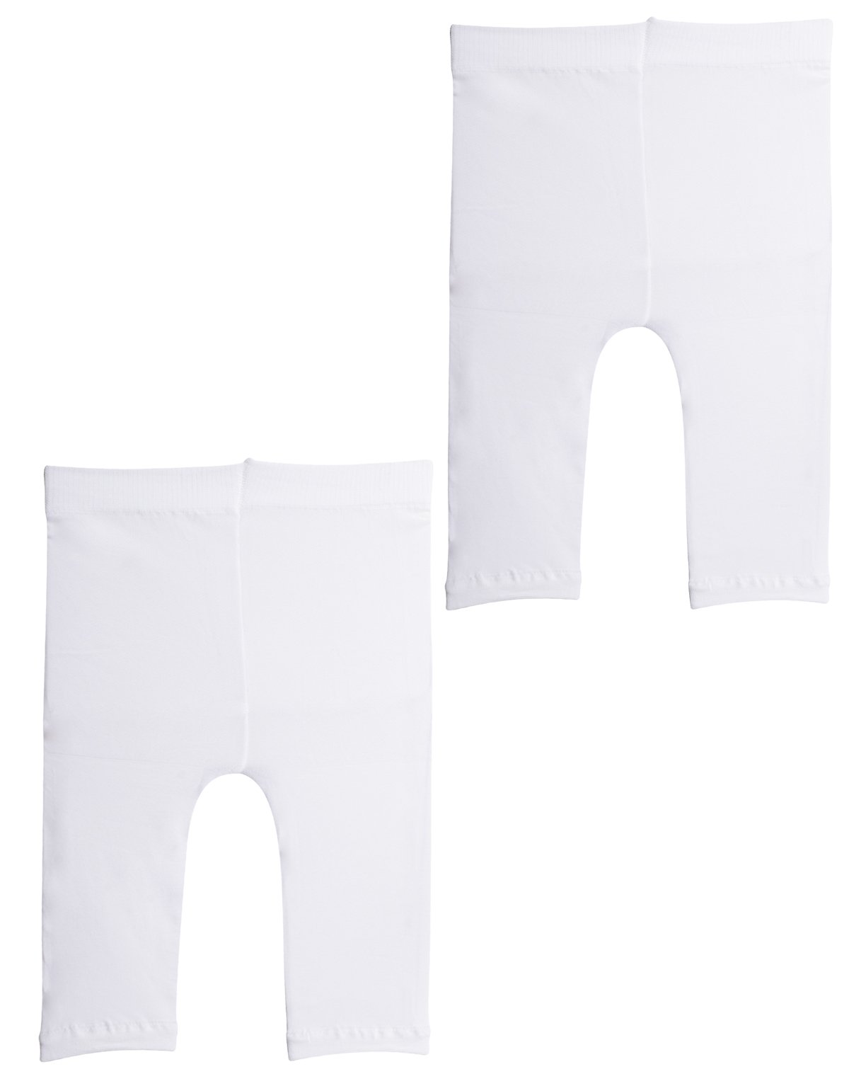 CALZITALY 2 Paar Kurze Baby Strumpfhose ohne Fuß | Baby Capri Leggings | Weiß, Schwarz | 6-24 Monate | 40 DEN | Made in Italy