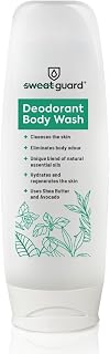 SWEAT GUARD® Deodorant Body Wash - 400ml. Antibacterial, Anti Sweat & Antifungal Shower Gel, Odour Eliminator. Antiperspirant Hyperhidrosis Treatment For Sensitive Skin - Gentle, Natural Ingredients.