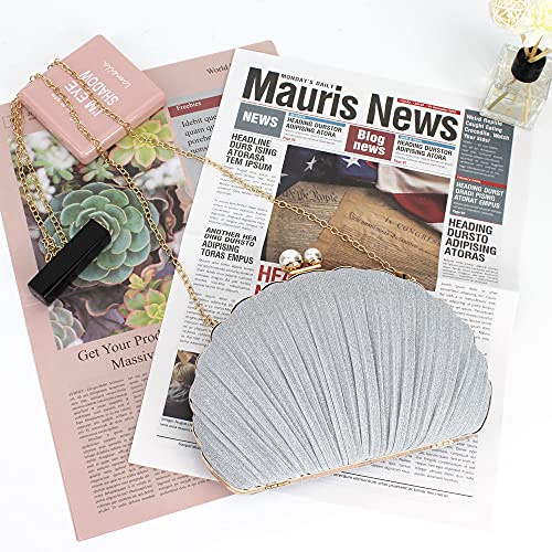 Image of Women Seashell Evening Bag Purse Mermaid Chain Strap Clutch Handbag Shoulder Bag | Seashell