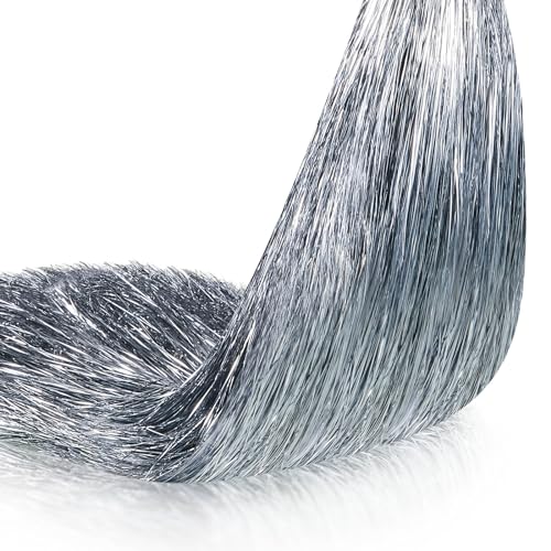 Yuxung 60000 Strands Tinsel Icicles for Christmas Tree Decorations Icicle Tinsel Garland 18 Inch Winter Foil Fringe Tinsel Strands for Xmas Tree Party Holiday Birthday Home Wedding (Silver)
