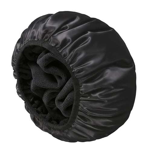 Terry Lined Shower Caps , Triple Layer Large Cap for Women , Reusable Caps Long Thick Hair , Waterproof Washable Soft Bath Hair Care