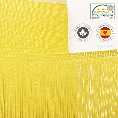 TEXTEX = Cuquillo Fringe for Sewing Flamenco and Sevillana. Composition Rayon 100%. Length of 15 cm. 5m Pieces. (Yellow) - Image 3
