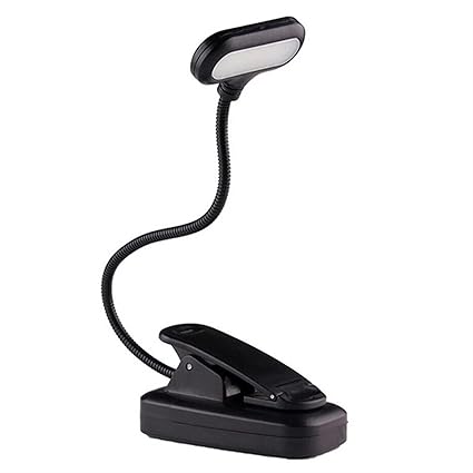 ZALHIN Reading Light LED Eye Protection Book Night Light Adjustable Mini Clip-On Study Desk Lamp Battery Powered Flexible for Travel Bedroom Reading (Color : Hortel)
