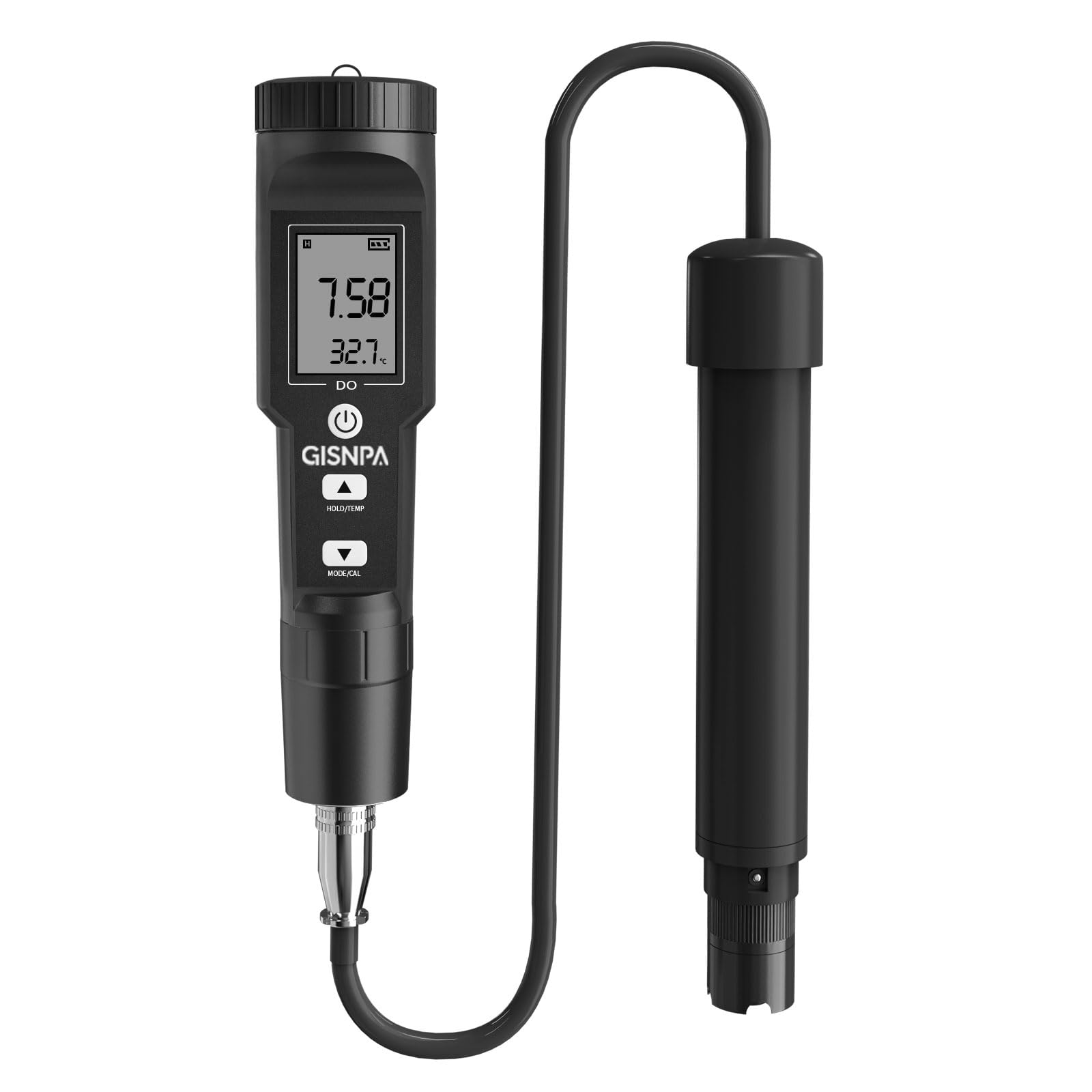 GISNPA Dissolved Oxygen Meter with ATC, 0-40.00 mg/L Measurement Range, DO Meter with Electrode Filling Fluid and Anaerobic Water Calibration Powder (No Backlight)