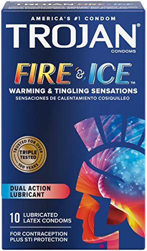 Trojan Fire & Ice Dual Lubricant Condoms 10-Count (Pack of 4)