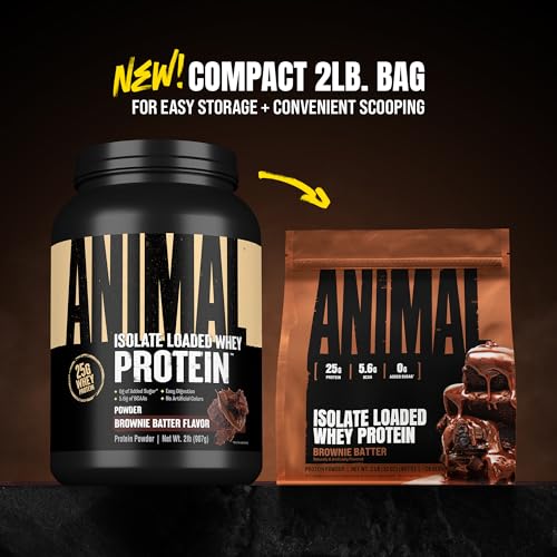 Image of Animal Whey Isolate Protein Powder, 25G High Protein | Brownie Batter 2LB