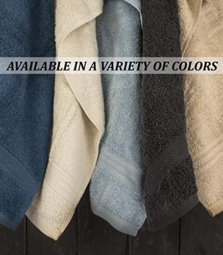 DAN RIVER 100% Cotton 8 Piece Bathroom Towel Set – 2 Bath Towels 30x52 – 2 Hand Towels 16x28 – 4 Washcloths 12x12 – Soft Absorbent Towels – Plush Towel Set – Luxury Ultra Soft Towel Set – Blue Opal - Thumbnail 7