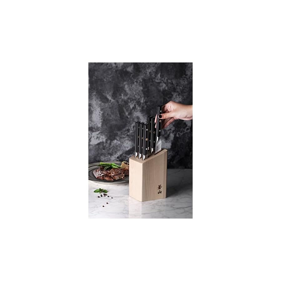 Cangshan-TC-Series-1022254-Swedish-14C28N-Steel-Forged-6-Piece-Steak-Knife-Block-Set-Maple Cangshan TC Series 1022254 Swedish 14C28N Steel Forged 6-Piece Steak Knife Block Set, Maple