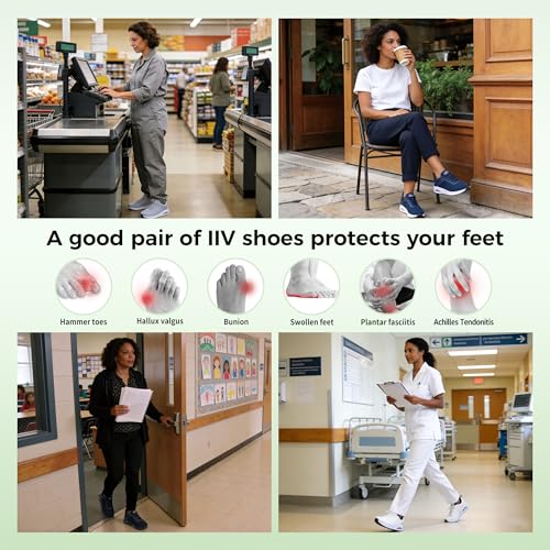 Image of IIV Women Wide Toe Box Walking Shoes Arch Support Running Tennis Sneakers Plantar Fasciitis Shoes