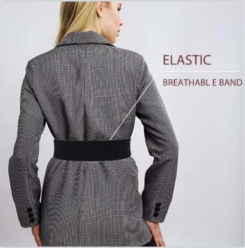 Yalice Black Wide Dress Belt for Women Thick Elaistc Waist Belts Fashion Gold Buckle Waistband for Ladies3