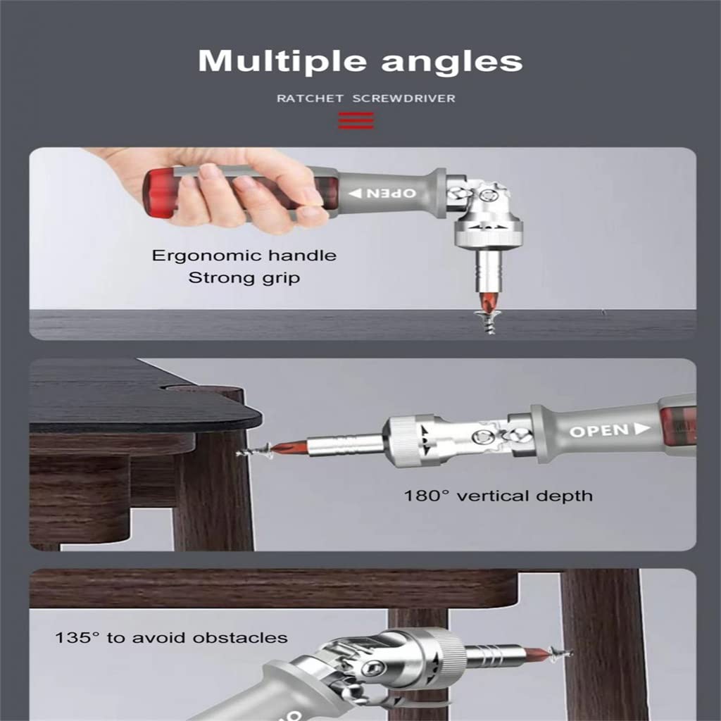 Set di cacciaviti Multifunzione a cricchetto in Lega Set di cacciaviti a Forma di Prugna Triangolare a Croce multiangolo Strumenti di Manutenzione Regolabili (D Dimensione Universale)