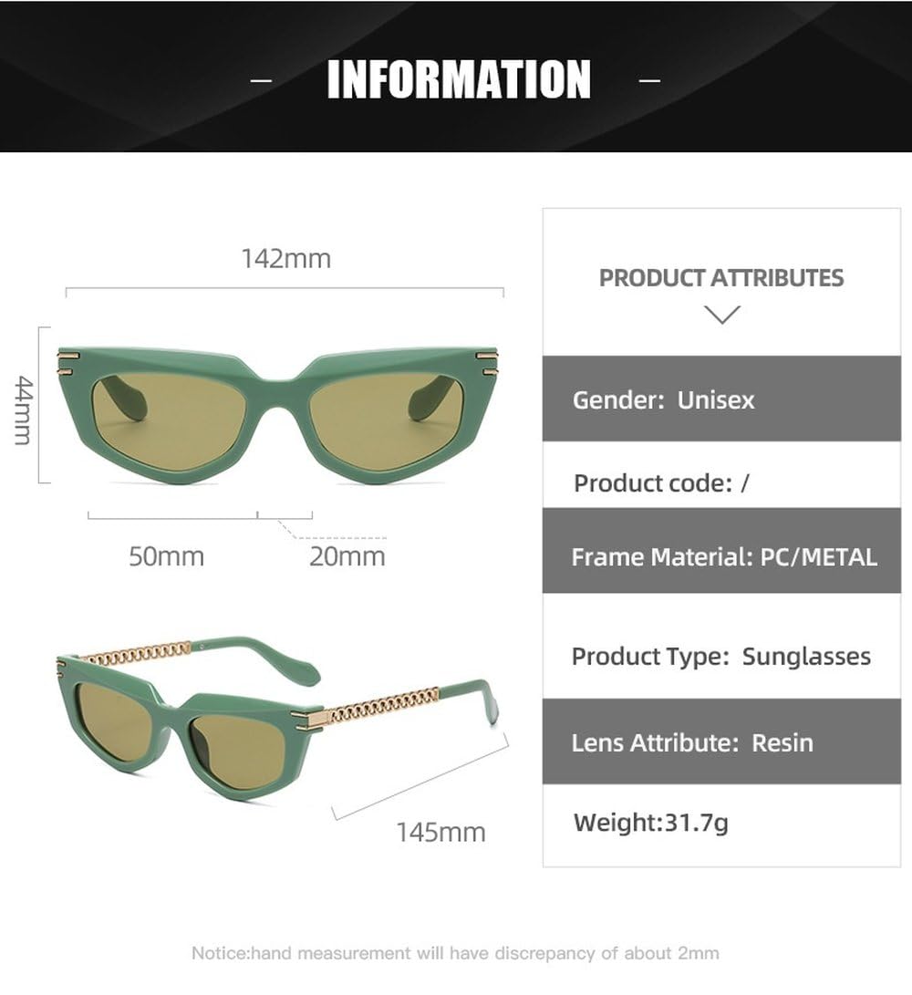Kwadratowe brązowe okulary przeciwsłoneczne damskie męskie złote małe metalowe łańcuszki okulary przeciwsłoneczne retro casual okulary przeciwsłoneczne UV400