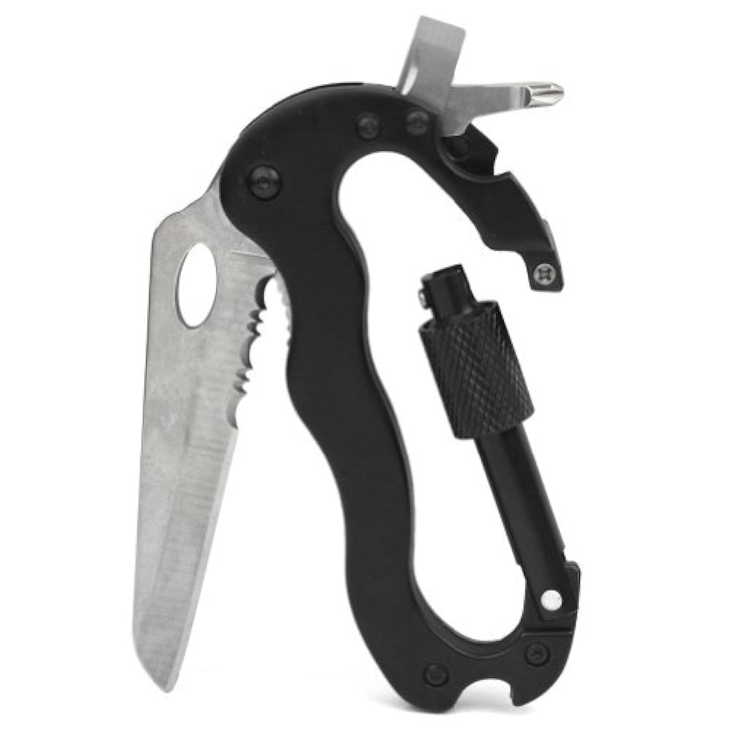 Accessory USA RHX Multi Tool Carabiners with Knife+Screwdriver+Bottle Opener for Mountain Climbin
