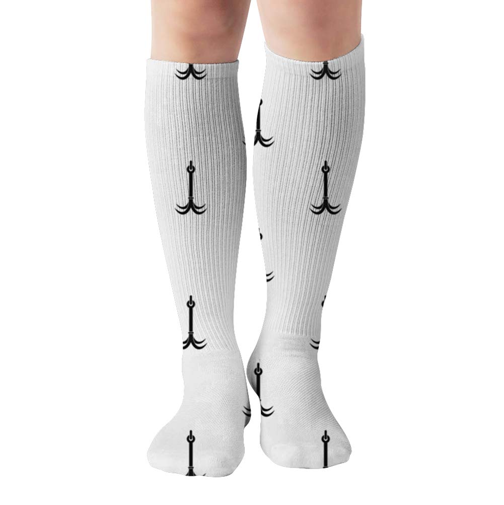 Hiking Hook Repeat Industrial Alpinism 19.7 Inch Compression Socks High Boots Stockings Long Hose for Yoga Walking for Women Man