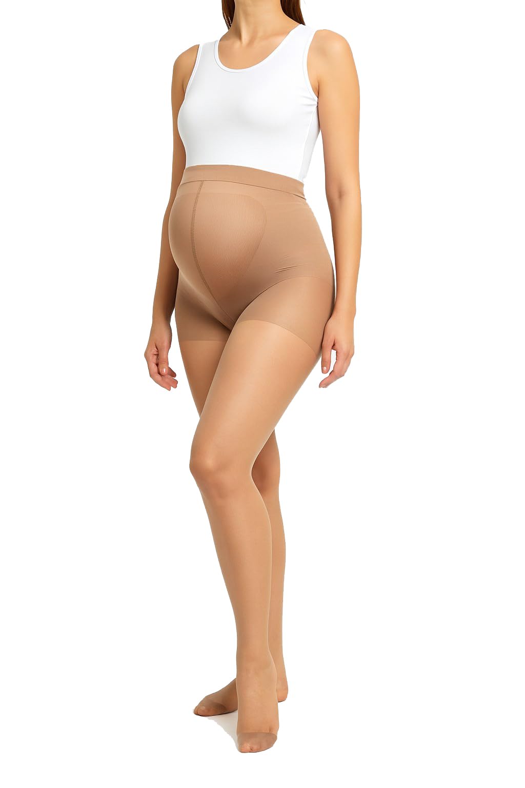 JUST BEAUTY TOUCH Maternity Support Tights 20 denier Sheer Pregnancy Pantyhose | Black, Skin, S, M, L, XL
