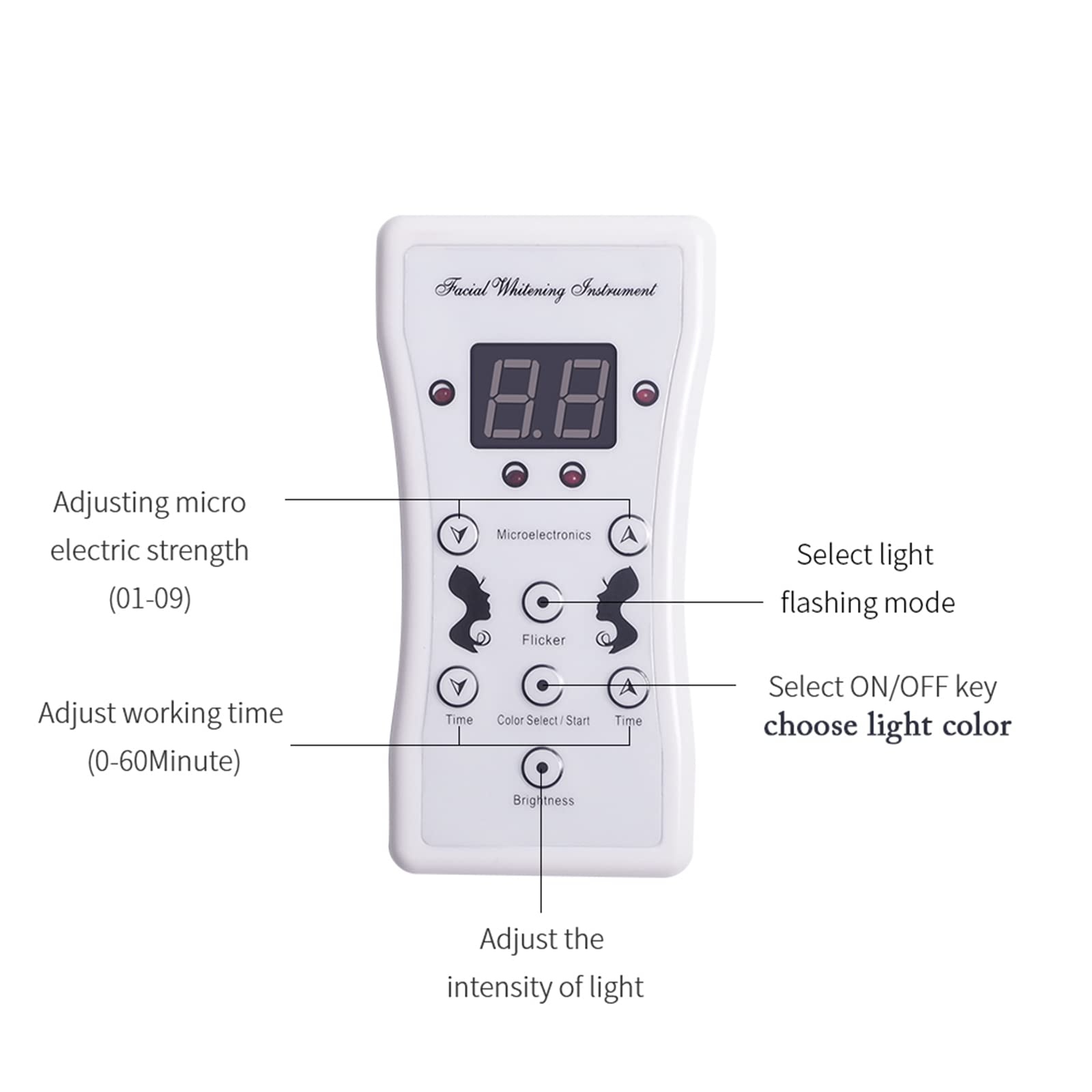 7 Colores Terapia de luz LED Mascarilla Cuello Rejuvenecimiento de la Piel Fototerapia Máscara de Belleza Anti Acné Apriete la Piel Aclare la máquina Salón de Belleza Cuidado de la Piel,Oro