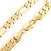FOLLOWMOON 18k Gold Plated Flat Figaro Link Necklace Chain or Bracelet -Width 1.8mm-12mm,Length 18