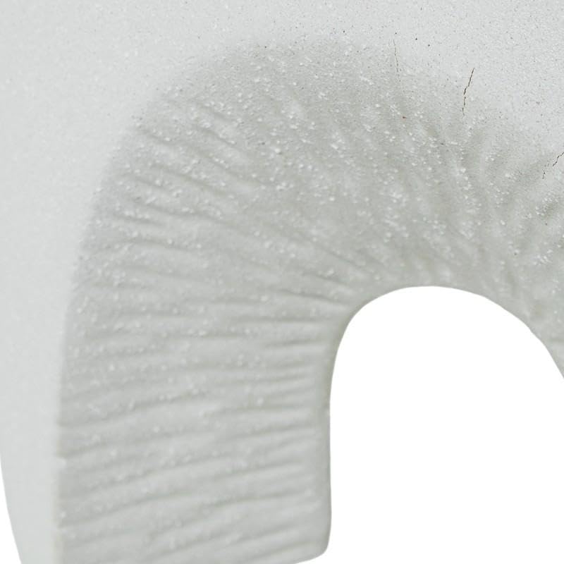 Vase de table blanc DRW en céramique à 2 douilles chic de 34x32 cm - 3