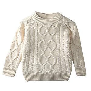 LOSORN ZPY Toddler Baby Boy Girl Cable Knit Pullover Sweater Cotton Lined Warm Sweatshirt