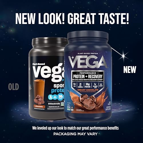 Vega Sport Vegan Protein Powder + Recovery - 30g Plant Based Protein per Serving, Chocolate, 19 Servings, 5g BCAAs, Probiotics, NSF Certified, for Shakes & Smoothies, 1.8lbs (Packaging May Vary) - Image 3