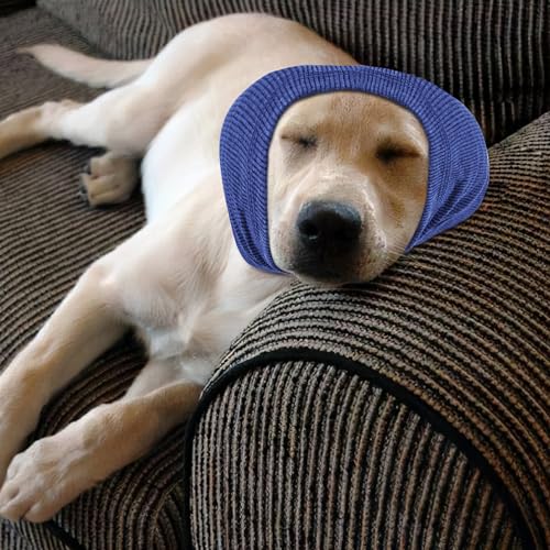 Image of Quiet Ears for Dogs, Rbenxia 1 Piece Dog Ear Cover Hoodies Dog Ear Muffs Headband Noise Ear Protection Warm Winter Scarf (Blue, Small)