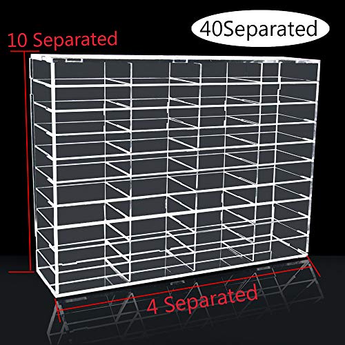 Quewel lash Clear Acrylic Eyelash Extensions Display Stand Storage Shelf Holder Lash Organizer Box (40 lattice)