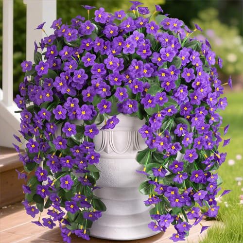 Artificial Faux Hanging Plants Flowers Vines for Outdoor Outside ...