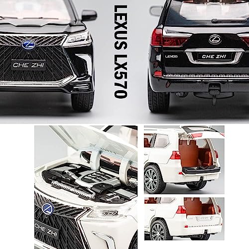Image of LONGMIRE Metal Pull Back Diecast Car Pull Back Model with Sound Light Boys Gifts Toys for Kids Pack of 1, Multicolor (1:24 Lexus 570)