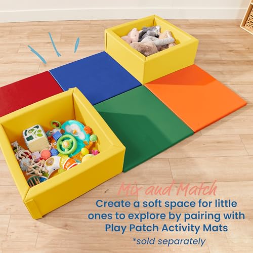 Image of ECR4Kids SoftZone Play Patch Toy Bins, Beginner Playset, Yellow, 2-Pack