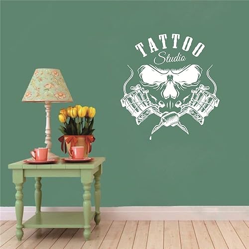 Miniatura 4 de Vinilo Tattoo Studio Logo Sign Wall Window Sticker Art Home Wall Tattoo Shop Decoración Mural TM-124 (blanco)