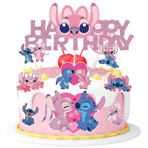 8 Cake Decoration Cupcake Topper für Junge Mädchen Geburtstag Themen PartyRosa-a