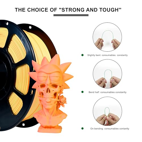 Image of iBOSS Dual Color Matte PLA Plus 3D Printer Filament 1.75mm 2 in 1 Coextrusion 1KG Spool (2.2lbs) PLA+ Filament with Smooth Matte Finish for FDM 3D Printers-Rose Red Orange